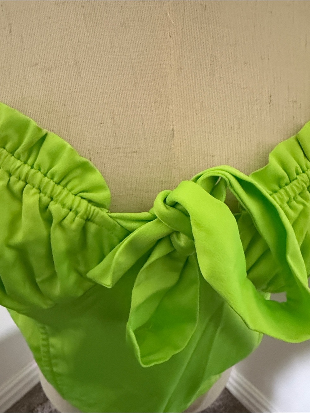 I.AM.GIA Naomi Top Neon Green Ruffle Trim Bustier Top - Picture 7 of 8
